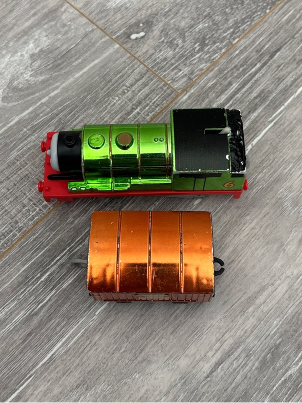 Metallic Motorized Trackmaster Percy and Tender - Thomas & Friends WORKS! - Picture 5 of 12